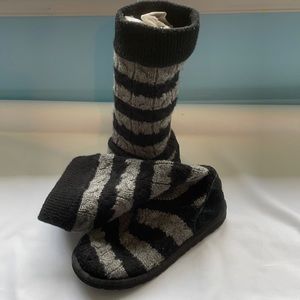 UGG Tall Black and Grey Sweater Boots